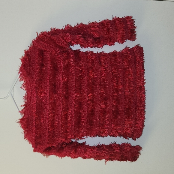 Juicy Couture Girls Hot Pink Fuzzy Textured Pull-Over Heart Sweater Size 6 - Picture 7 of 8